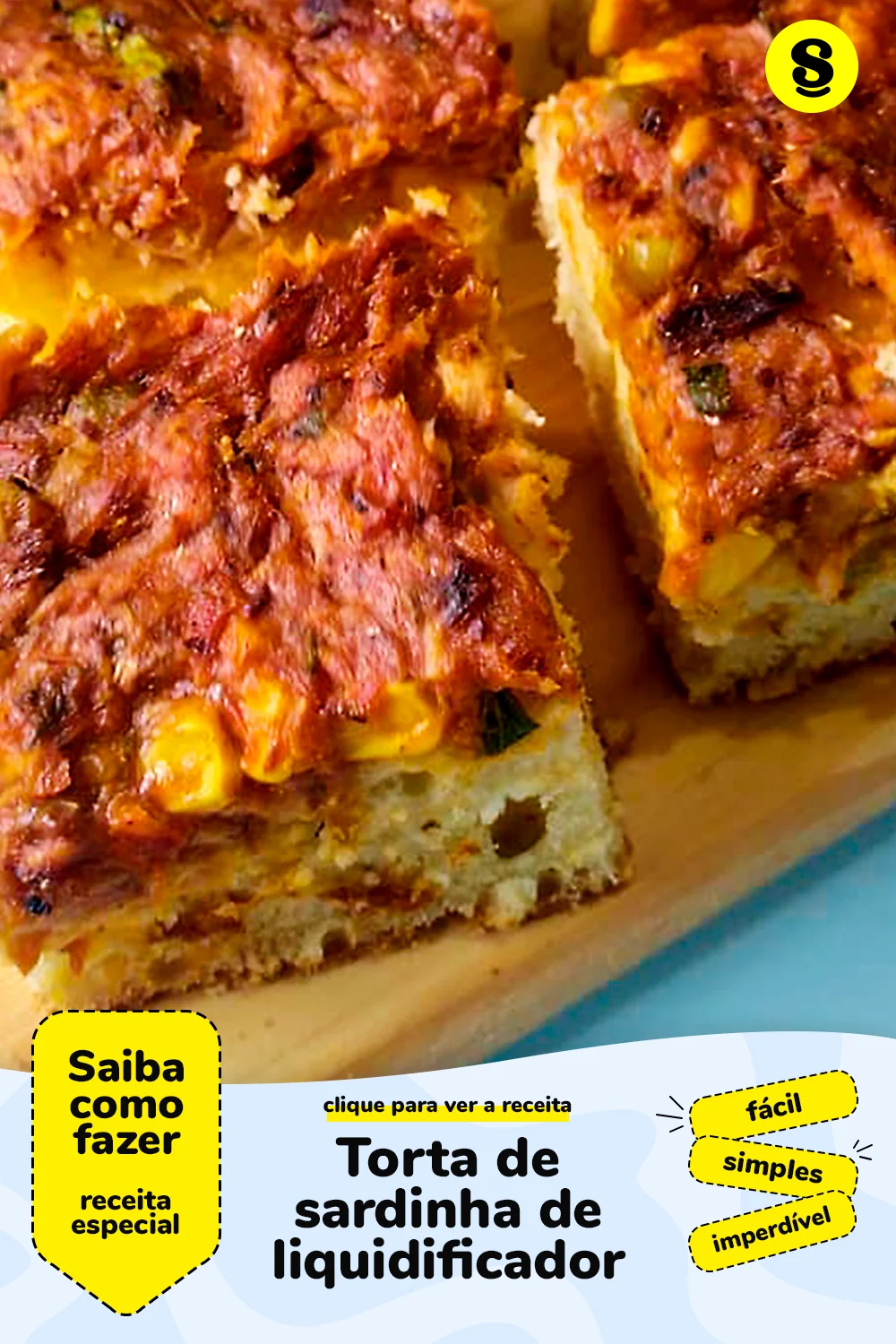 Receita de torta de sardinha de liquidificador