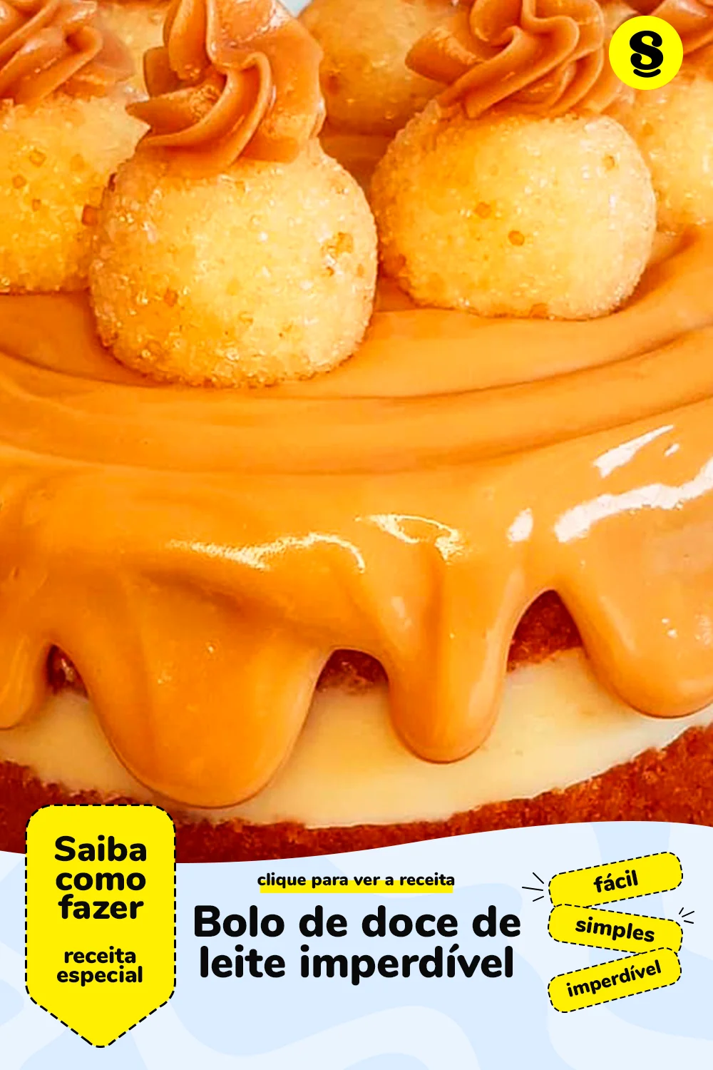 Receita de bolo de doce de leite