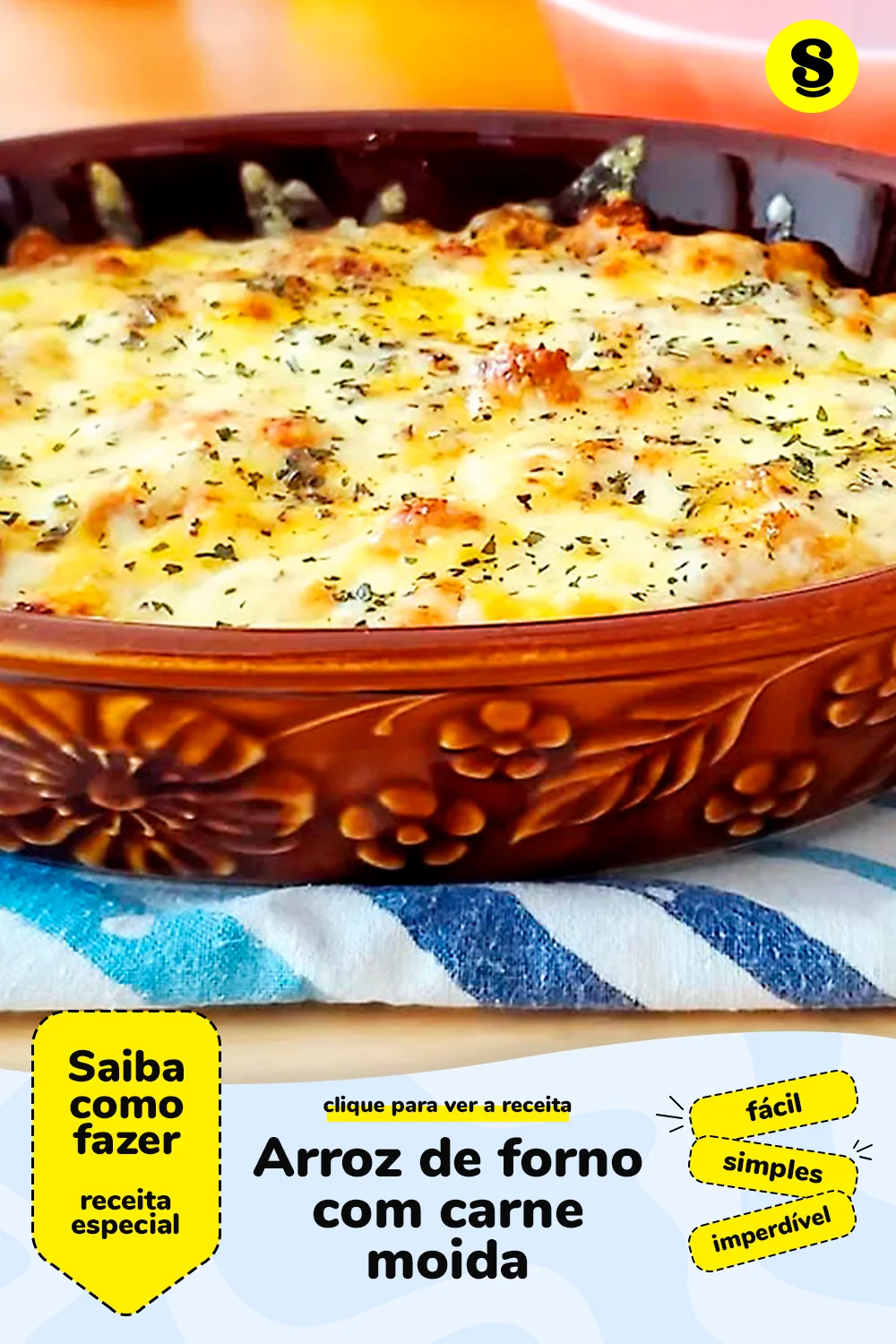 Receita de arroz de forno com carne moida