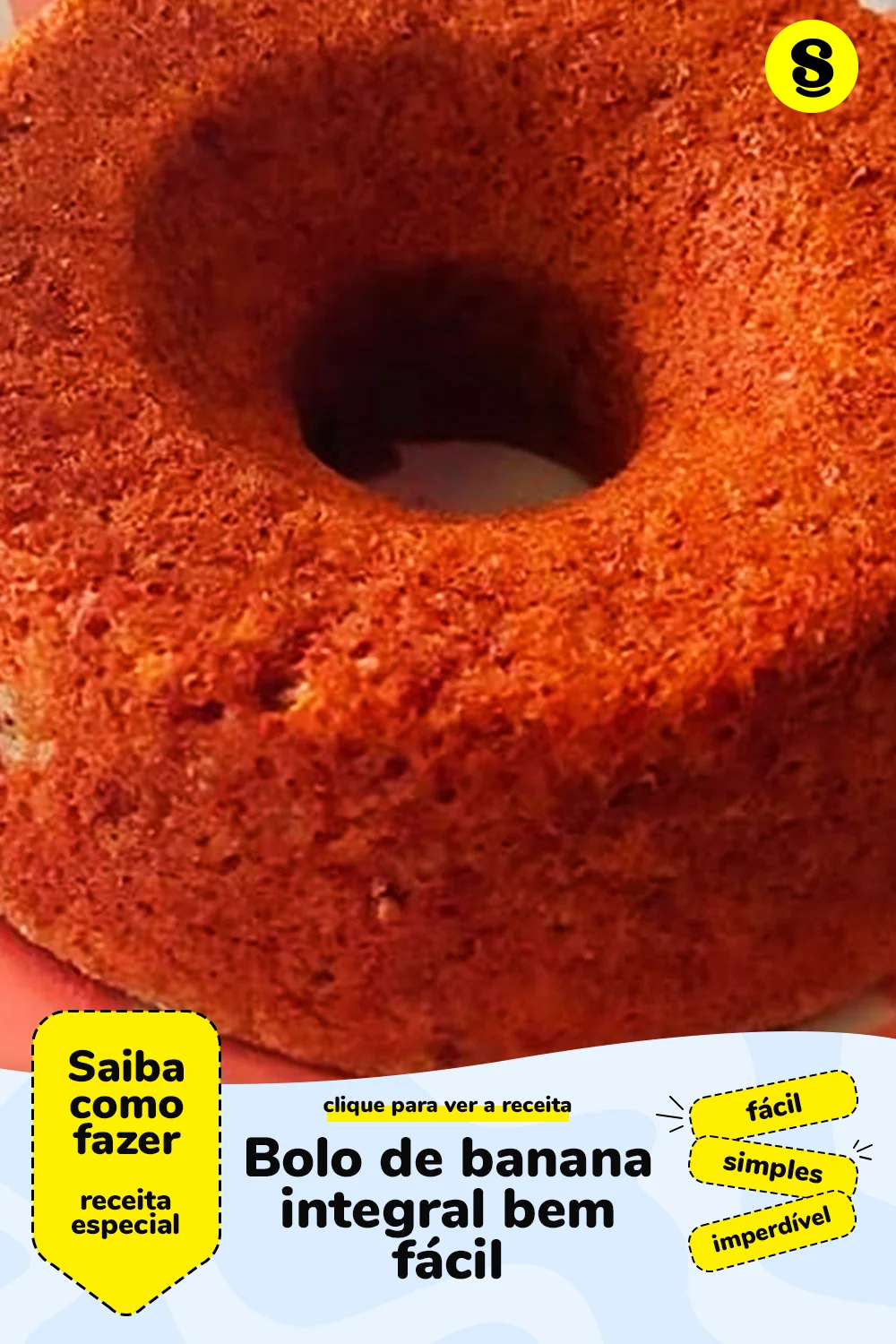 Receita de bolo de banana integral